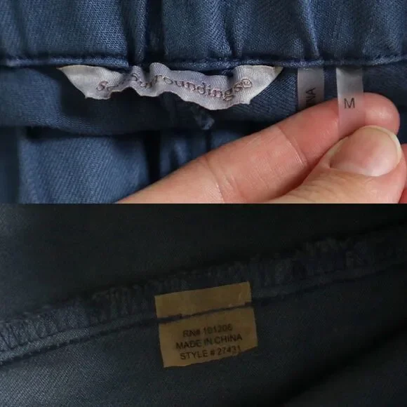 Soft Surroundings Size M Metro Leggings Jeans Skinny Button Light Blue - Picture 4 of 10